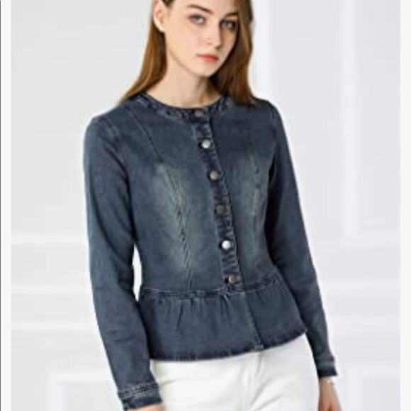 Allegra K Jackets & Blazers - Allegra k woman’s peplum denim jacket! Never worn!